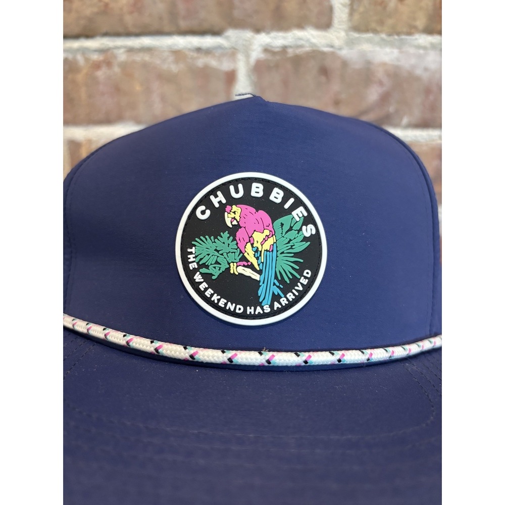 NWT Chubbies Hat Cap, Mens Snapback, Navy Blue Nylon, Parrot,‎ Adjustable, Beach